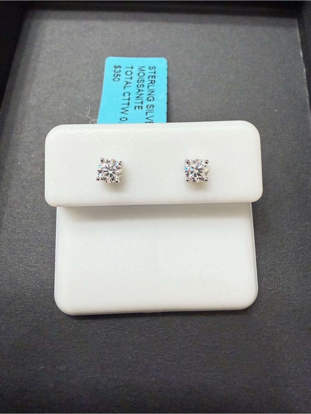 MOISSANITE stud earrings- 925 sterling silver
